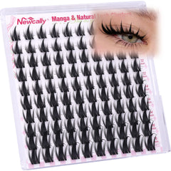 Newcally Manga Lash Clusters with spikes for a dramatic anime-inspired look.
