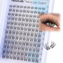 Newcally natural lash clusters 8–16mm close-up for a soft, feathered look.