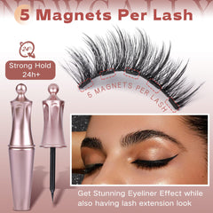 Newcally wispy-curly lashes shown on an eye for a natural boost