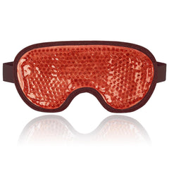 NEWGO cooling eye mask over eyes highlighting puffy-eyed relief after a long day