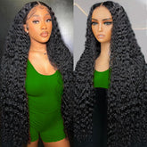 Newrose deep wave lace front close-up with natural hairline blend