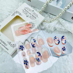 NEWSPIED glossy acrylic nails with rhinestones for durable daily wear