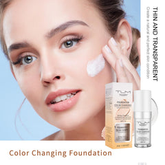 Newvenper color-changing foundation shade-matching on skin reveals seamless, even complexion.