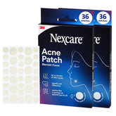 Nexcare Acne Absorbing Covers patch on skin absorbs oil and fluid