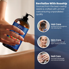 Nexon Botanics Rosehip Oil on skin providing lightweight hydration