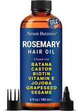 Nexon Botanics rosemary oil bottle promotes nourishing scalp support.