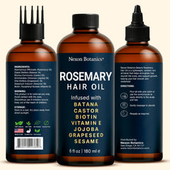 Nexon Botanics rosemary oil drops on scalp for hydration.