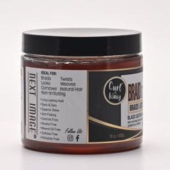 NEXT IMAGE Braid Locking Gel top hair twist shows compact hold and shine