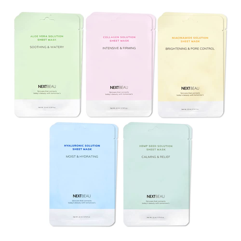 NEXTBEAU Aloe sheet mask for soothing hydration in daily skincare.