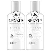 Nexxus Clean and Pure mini shampoo bottle for travel cleansing.