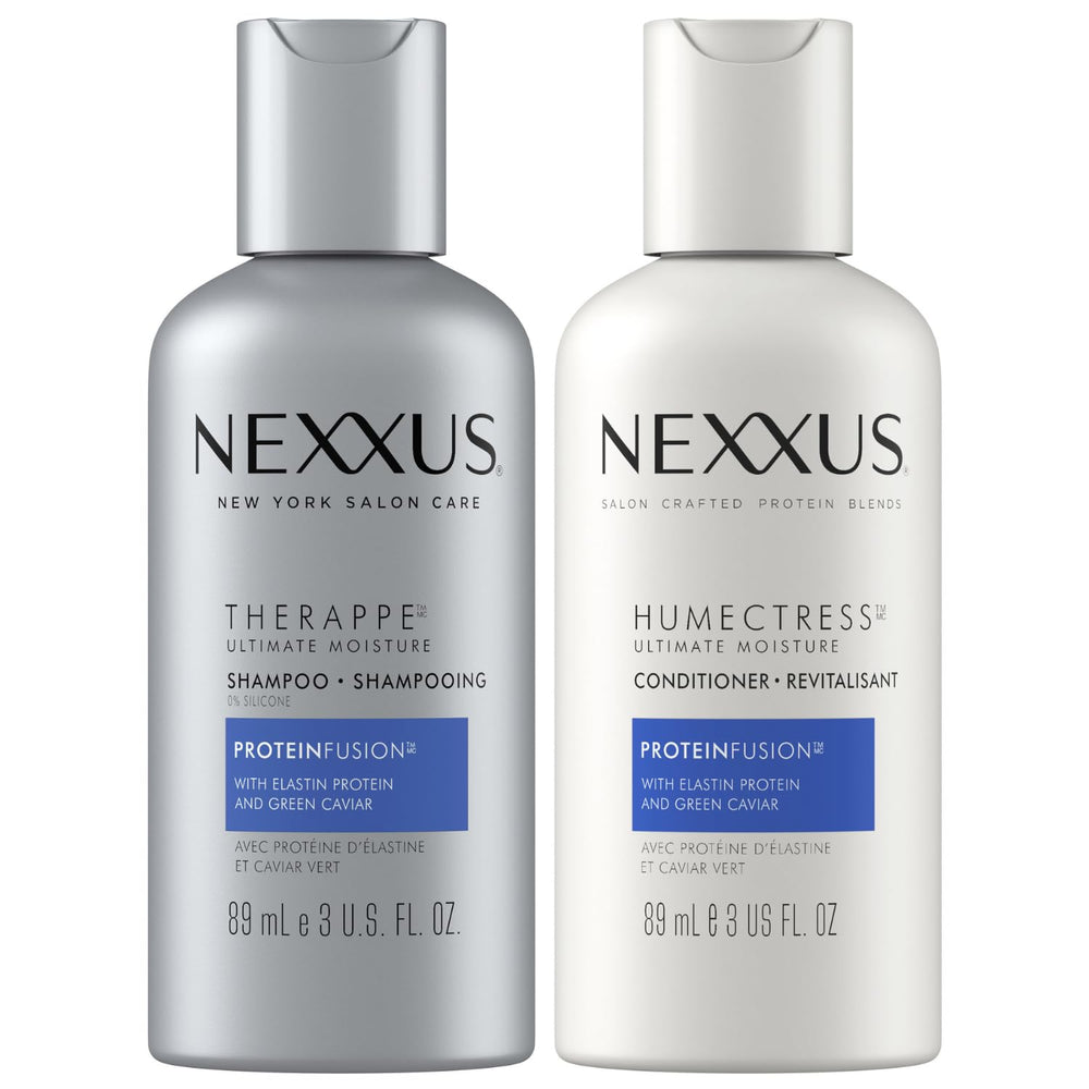 Nexxus Therappe travel-size shampoo bottle pour delivering moisture for dry hair