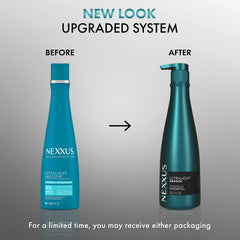 Nexxus Ultralight Smooth Shampoo in hand showing rich lather for gentle cleansing