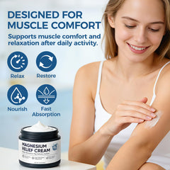 Nichalous botanicals blend in magnesium cream highlighting nourishing skin.