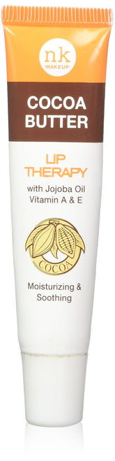Nicka K Cocoa Butter Lip Therapy tube with glossy finish for smooth, hydrated lips.