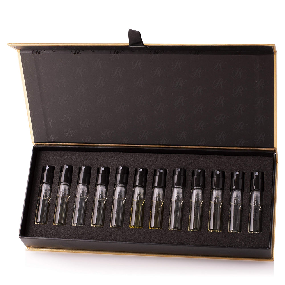 Nicolai Parfums sample set bottles line up for scent exploration