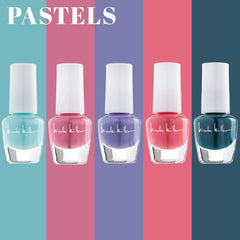 Nicole Miller New York mini polish on fingernails with even, rich color.