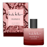 Nicole Miller Mystique bottle front view, elegant packaging for a gift-worthy fragrance.