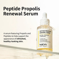 NIDA Peptide Propolis Renewal Serum dropper enables precise, convenient applications.