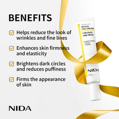 NIDA Revive Eye Cream texture swatch reveals creamy, lightweight feel