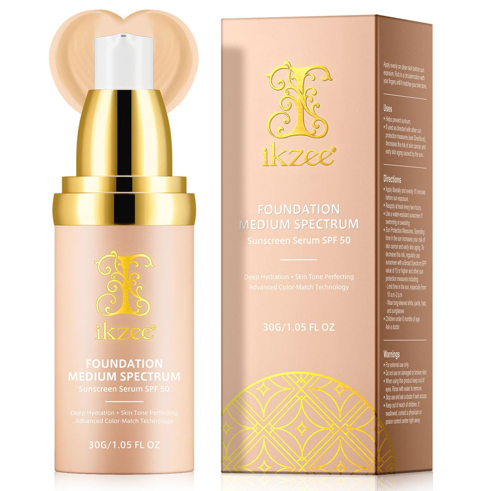 NIFEISHI 4-in-1 foundation bottle close-up shows sleek packaging and shade-matching promise.