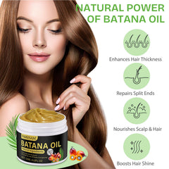 NIFEISHI Batana Oil jar highlighting nourishing treatment for split ends.
