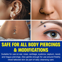 NIFEISHI piercing aftercare packaging shows protective cap and travel-friendly design.
