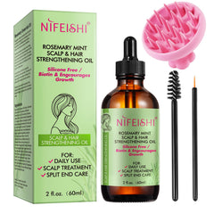 NIFEISHI rosemary oil bottle 60ml for scalp nourishment and hair care.