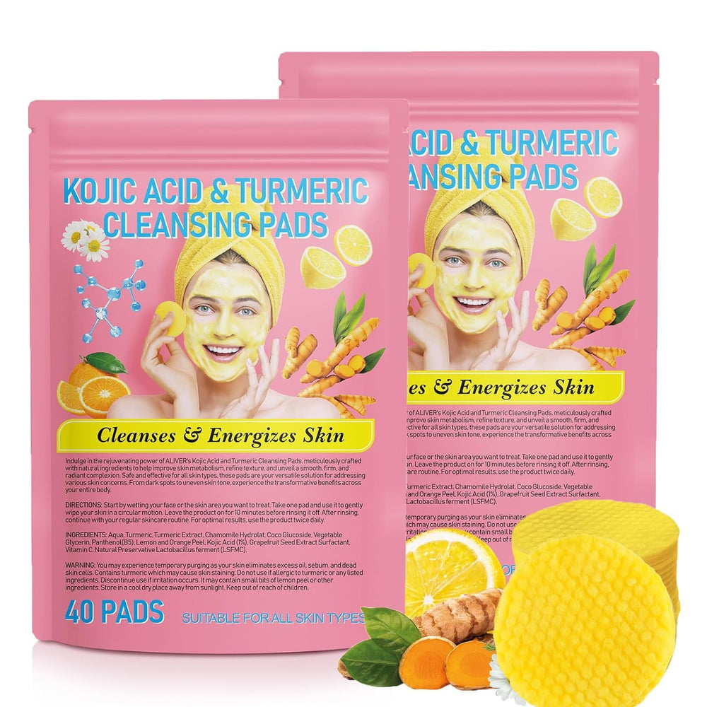 NIFEISHI turmeric kojic cleansing pad pack front for convenient cleansing routine