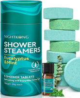 NightKong 8-pack shower steamers in gift-ready packaging for gifting.