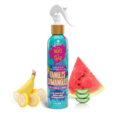 Niles + Chaz Tangles Shmangles bottle shown ready for detangling with kid-friendly formula