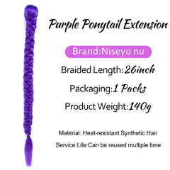 NISEYO NU purple braid extension with 26 inches for dramatic length and movement.