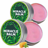 Nitidissima Miracle Balm jar closeup showing creamy texture for soothing joints and skin.