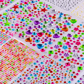 NIUBIER Gem Stickers eight sheets with varied shapes for versatile crafts