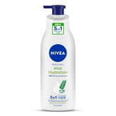 NIVEA Aloe Hydration bottle with pump for smooth, refreshed skin.