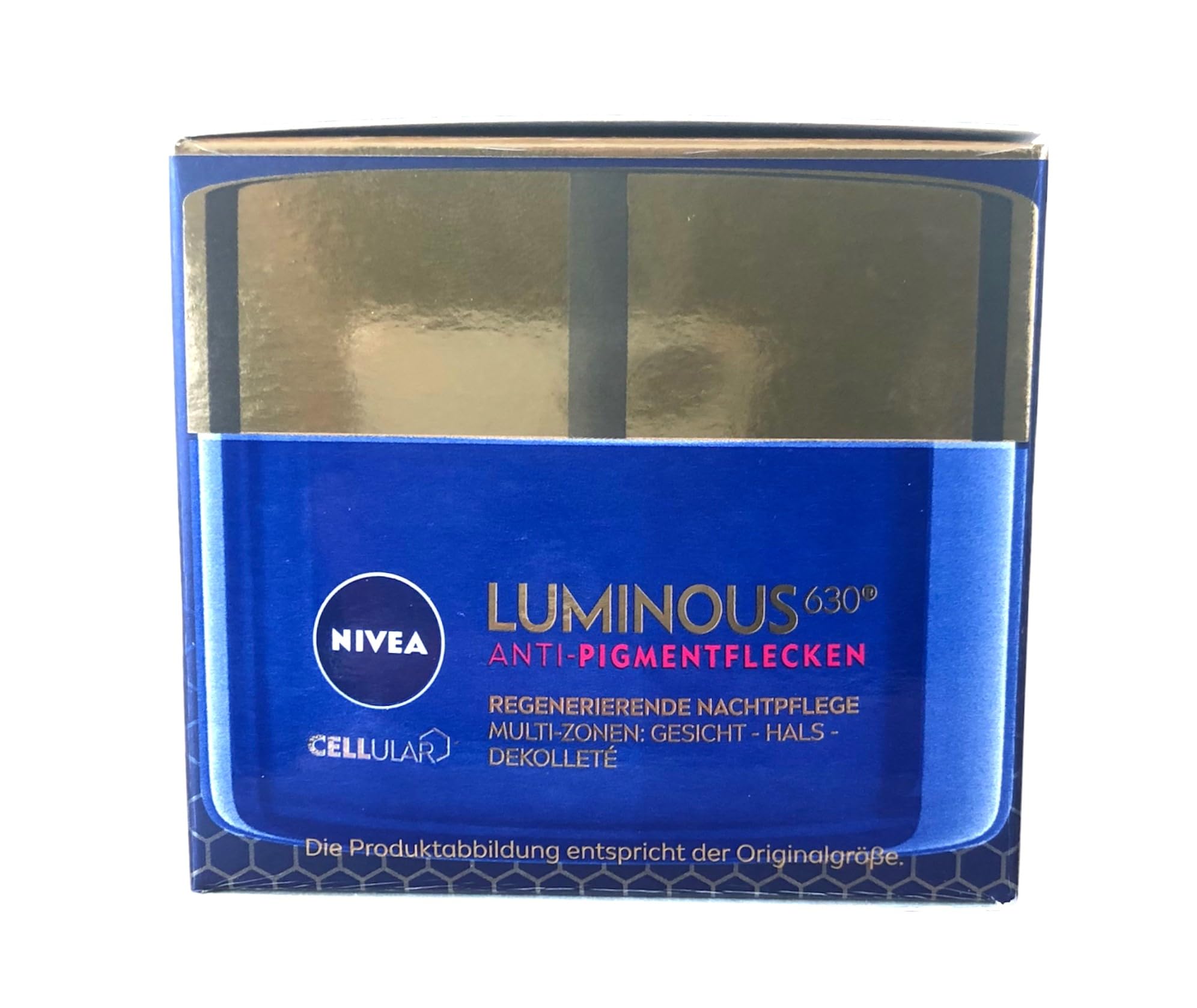 NIVEA Cellular Luminous630 night-cream packaging for a simple nightly routine.