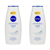 NIVEA Cream Soft Care Bath with Almond Oil bottle pouring for nourished skin.