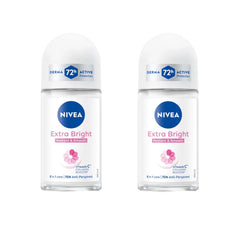 NIVEA Extra Bright bottle front, premium underarm care design