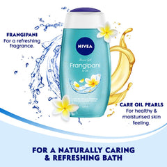 Oil pearls visible in NIVEA Frangipani & Oil Shower Gel.