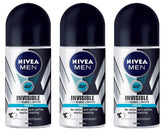 NIVEA Invisible for Black & White roll-on bottle 3-pack for all-day freshness.