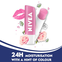 NIVEA Lip Soft Rose balms highlighting natural rosiness
