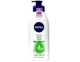 NIVEA Aloe Vera Lotion 48h pump bottle shows long-lasting moisture
