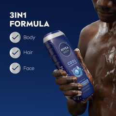 NIVEA MEN Cool Body Wash foamy lather for body and face
