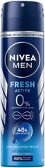 NIVEA Men Fresh Active spray mist being dispensed for instant freshness.