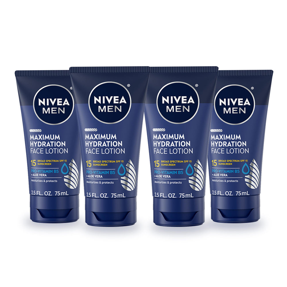 NIVEA MEN Maximum Hydation SPF 15 bottle front for daily moisture and sun protection.