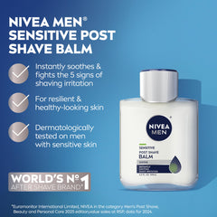 NIVEA MEN Sensitive Post Shave Balm delivers quick absorption for a non-greasy feel