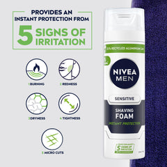 Creamy lather from NIVEA MEN shaving foam ready for application