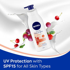 NIVEA Natural Glow cream texture applied to skin for even tone.