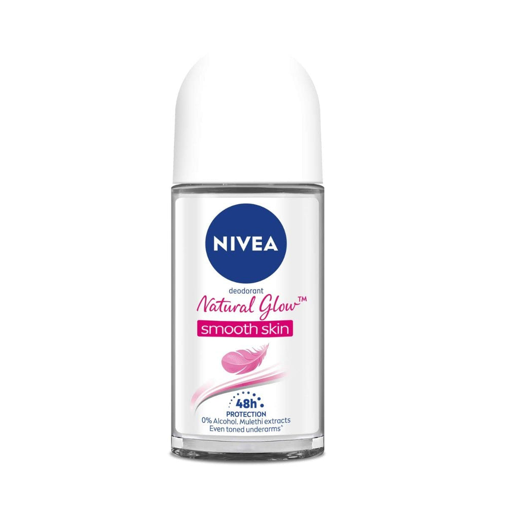 NIVEA Natural Glow roll-on bottle front for daily freshness