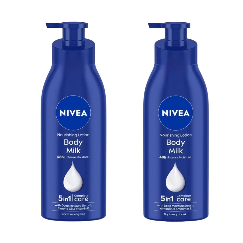 NIVEA Nourishing Body Milk bottle dispensing texture for quick hydration