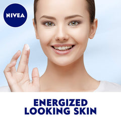 NIVEA Q10 Energy Glow SPF15 label highlighting daily sun protection.